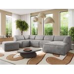 Narożnik MODARO U 6M - strona prawa - jasnoszary, welwet