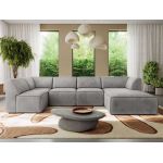 Narożnik MODARO U 6M - strona prawa - jasnoszary, welwet