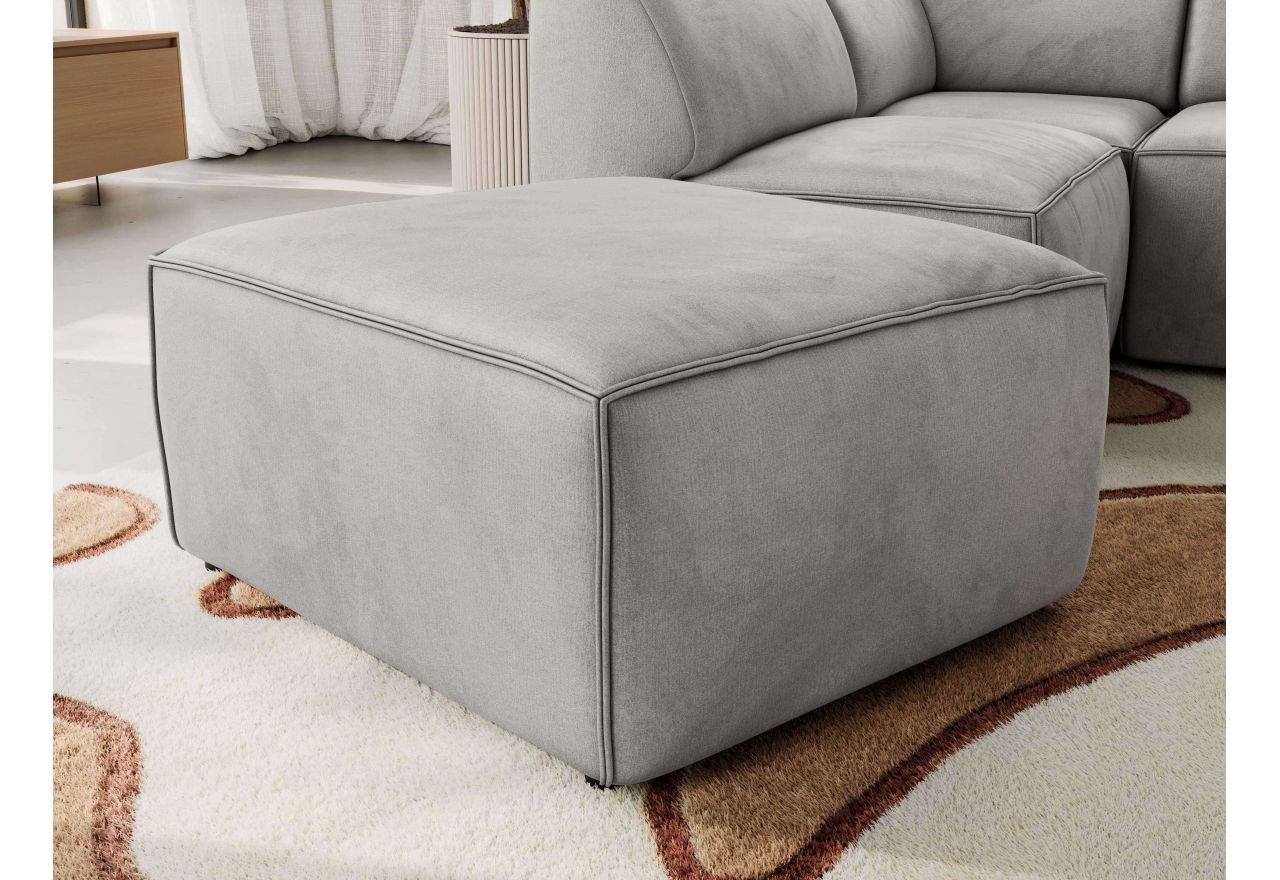 Narożnik MODARO U 6M - strona prawa - jasnoszary, welwet