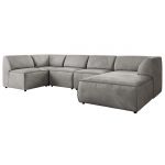 Narożnik MODARO U 6M - strona prawa - jasnoszary, welwet