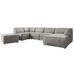 Narożnik MODARO U 6M - strona prawa - jasnoszary, welwet