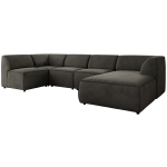 Narożnik MODARO U 6M - strona prawa - ciemnoszary, welwet