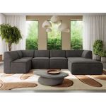 Narożnik MODARO U 6M - strona prawa - ciemnoszary, welwet