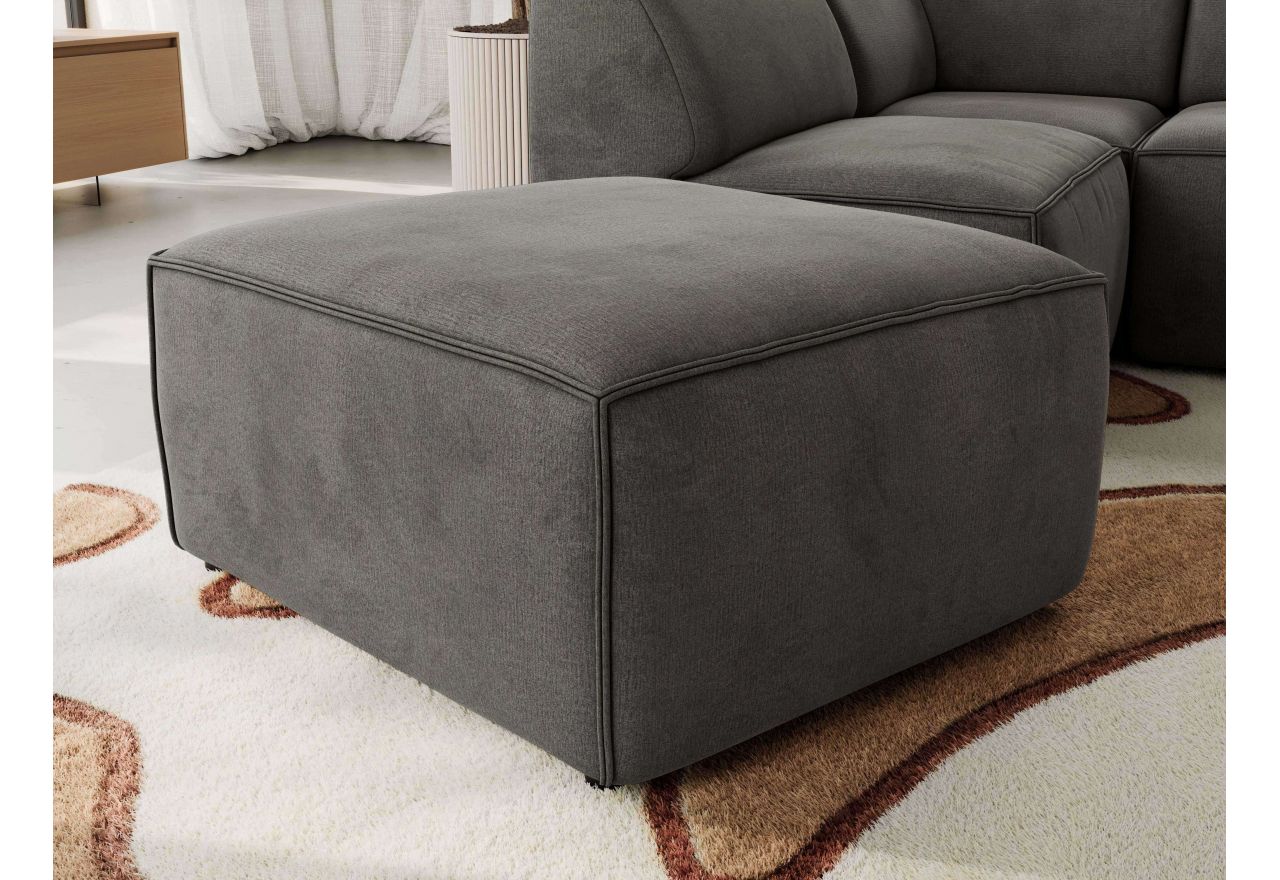 Narożnik MODARO U 6M - strona prawa - ciemnoszary, welwet