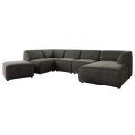 Narożnik MODARO U 6M - strona prawa - ciemnoszary, welwet