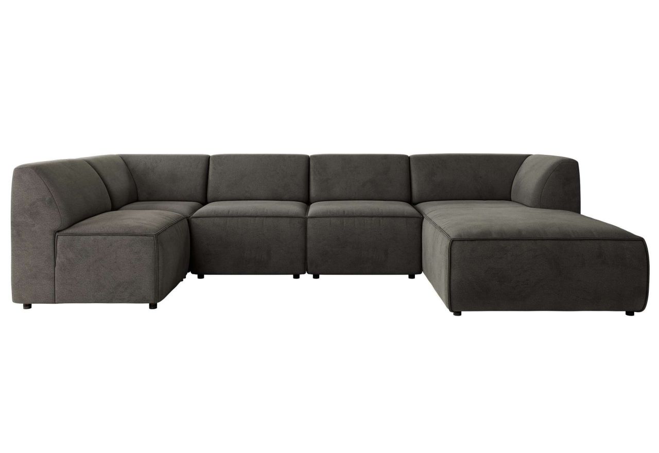 Narożnik MODARO U 6M - strona prawa - ciemnoszary, welwet