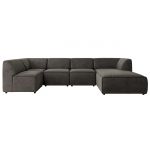 Narożnik MODARO U 6M - strona prawa - ciemnoszary, welwet