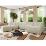 Narożnik MODARO U 6M - strona prawa - kremowy, struktura