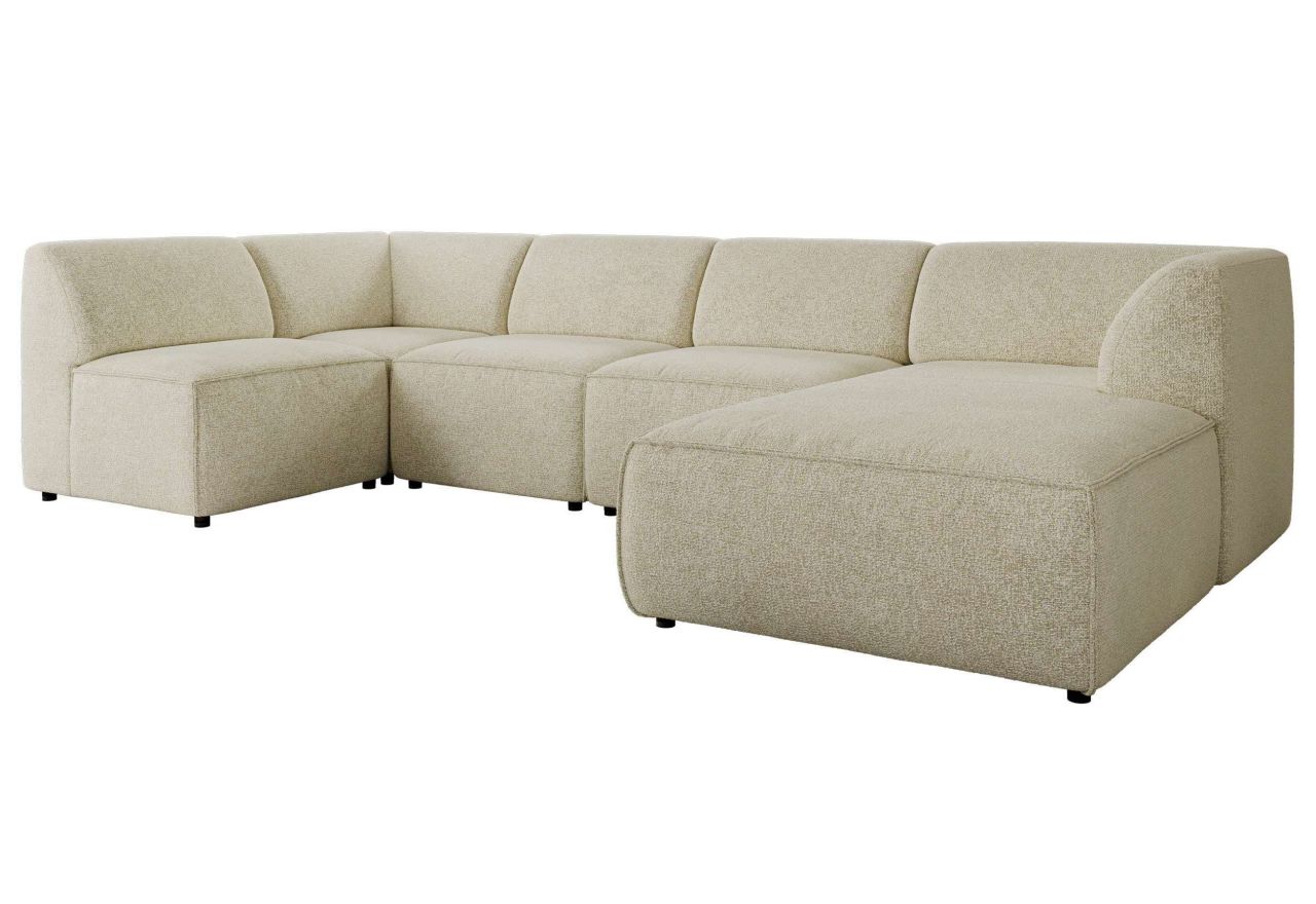 Narożnik MODARO U 6M - strona prawa - kremowy, struktura