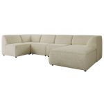 Narożnik MODARO U 6M - strona prawa - kremowy, struktura