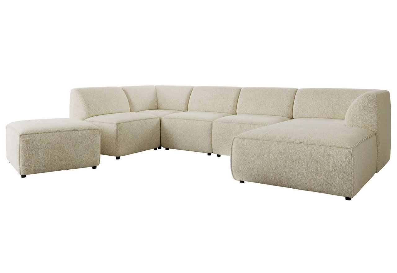 Narożnik MODARO U 6M - strona prawa - kremowy, struktura