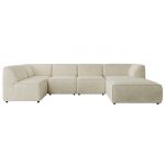 Narożnik MODARO U 6M - strona prawa - kremowy, struktura