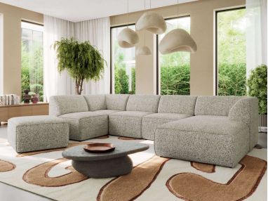 Narożnik MODARO U 6M - strona prawa - beżowy, struktura