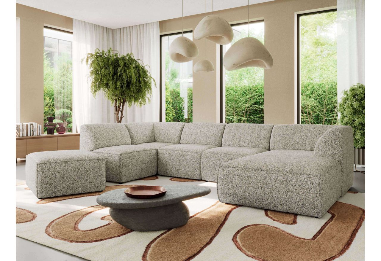 Narożnik MODARO U 6M - strona prawa - beżowy, struktura