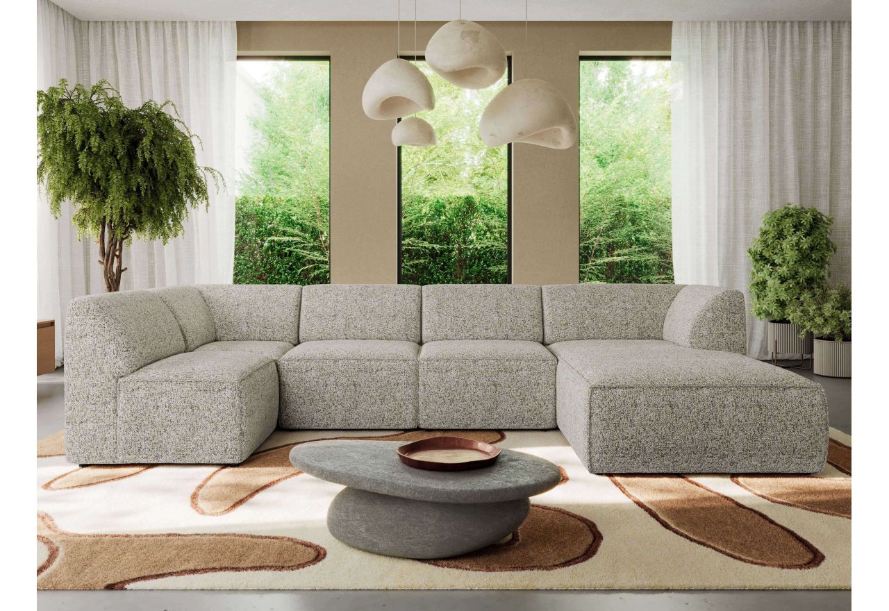 Narożnik MODARO U 6M - strona prawa - beżowy, struktura