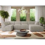 Narożnik MODARO U 6M - strona prawa - beżowy, struktura