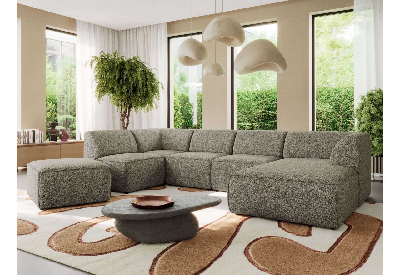 Narożnik MODARO U 6M - strona prawa - szary, struktura