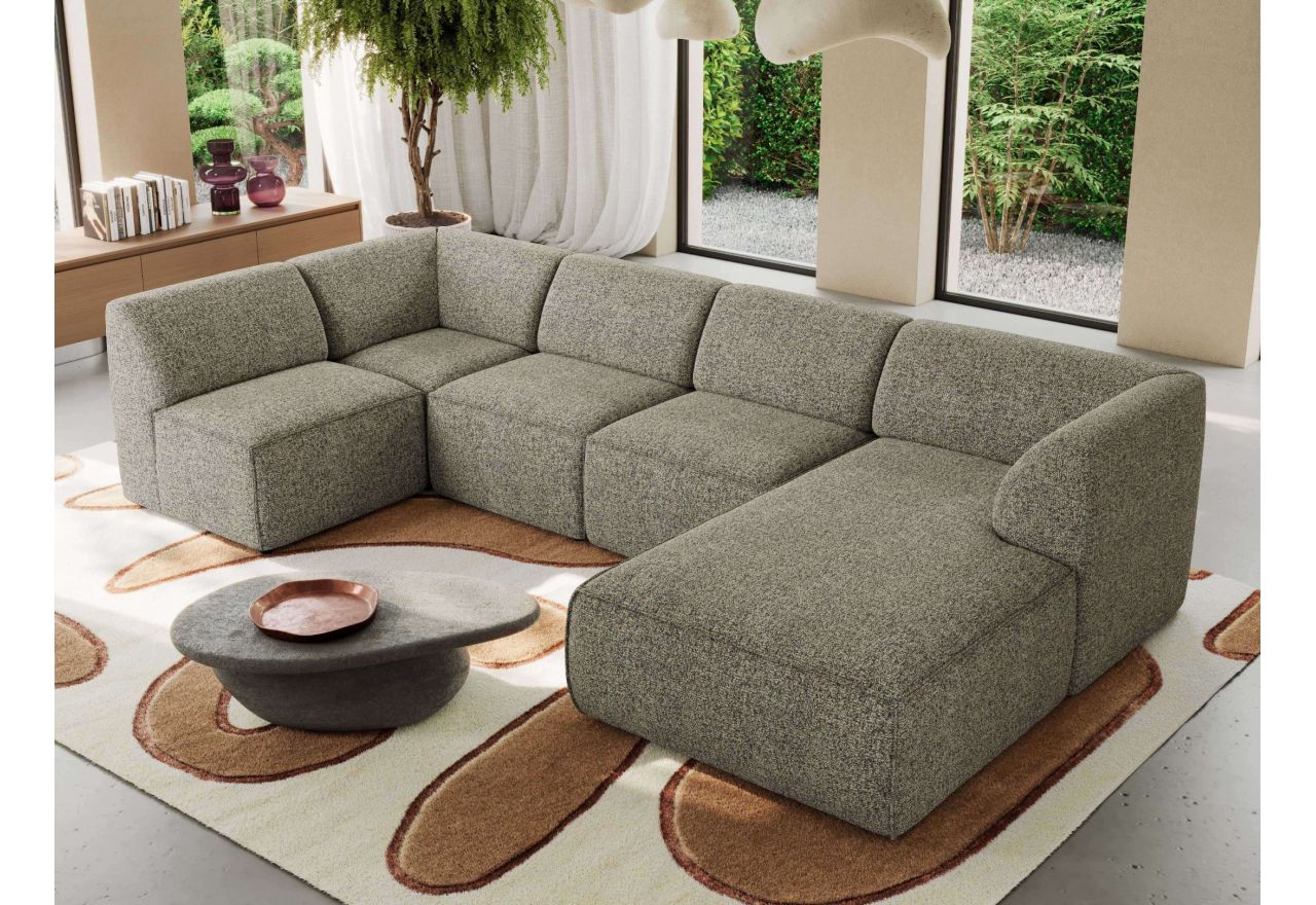 Narożnik MODARO U 6M - strona prawa - szary, struktura