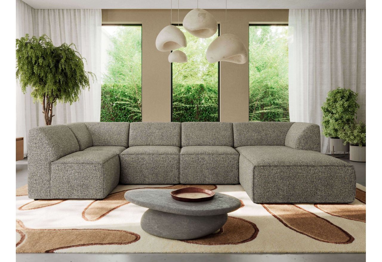 Narożnik MODARO U 6M - strona prawa - szary, struktura