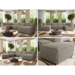 Narożnik MODARO U 6M - strona prawa - szary, struktura