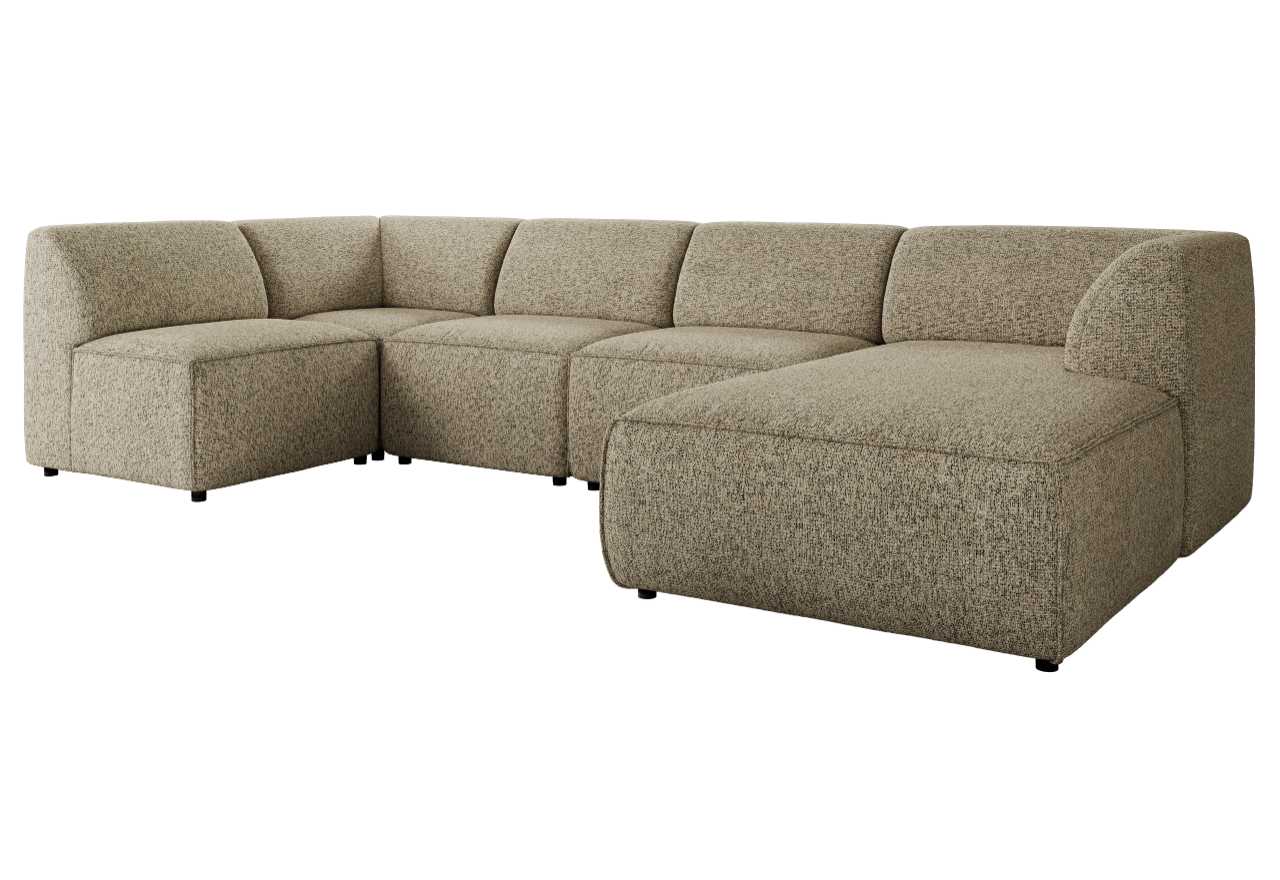 Narożnik MODARO U 6M - strona prawa - ciemnobeżowy, struktura