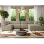 Narożnik MODARO U 6M - strona prawa - ciemnobeżowy, struktura