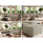 Narożnik MODARO U 6M - strona prawa - ciemnobeżowy, struktura