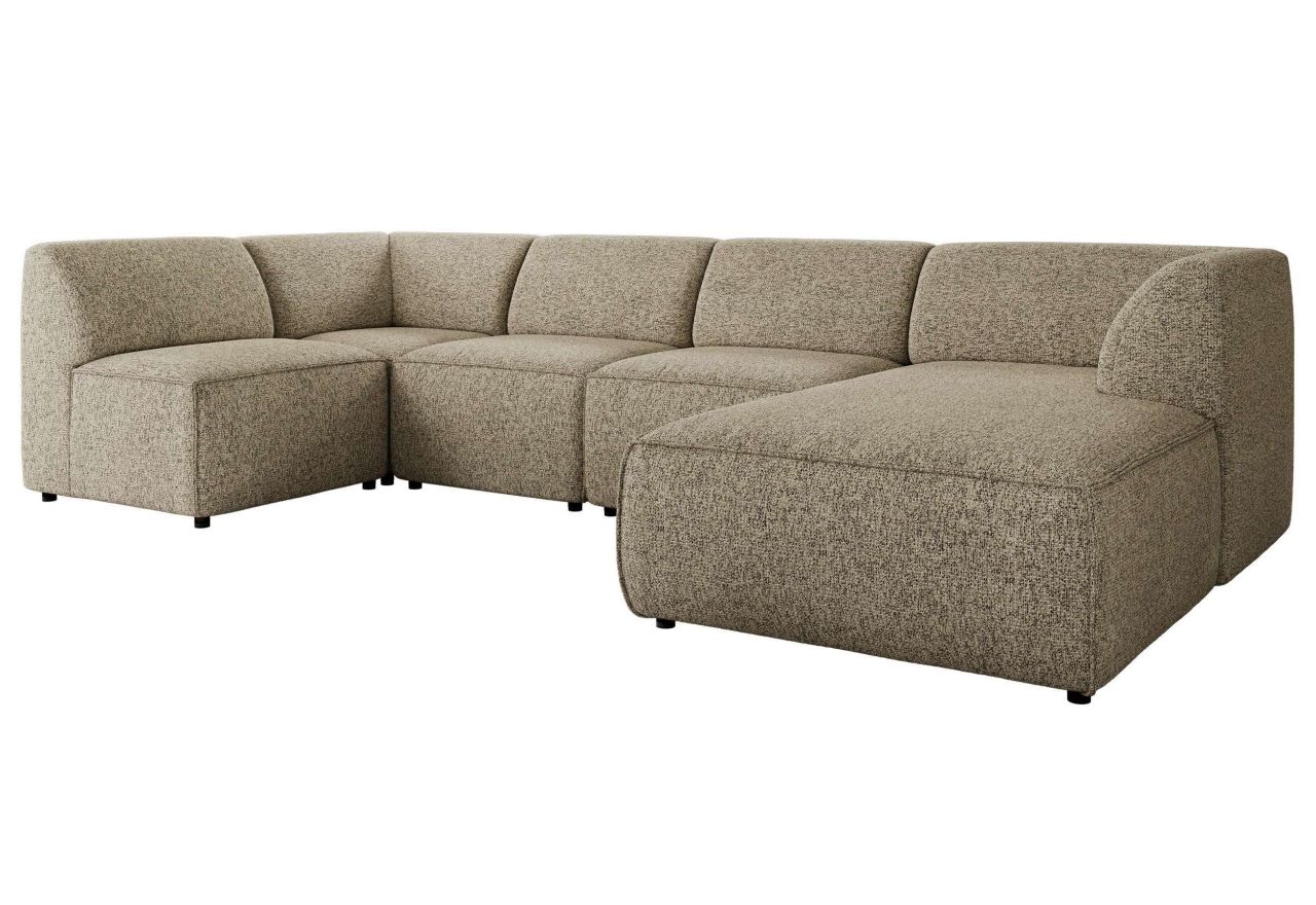 Narożnik MODARO U 6M - strona prawa - ciemnobeżowy, struktura