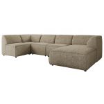 Narożnik MODARO U 6M - strona prawa - ciemnobeżowy, struktura