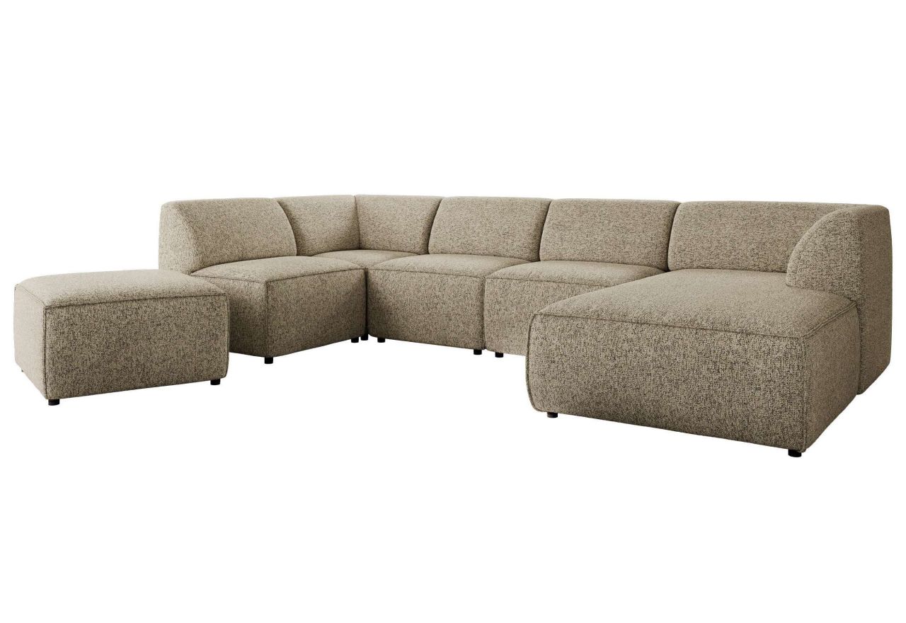 Narożnik MODARO U 6M - strona prawa - ciemnobeżowy, struktura