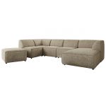 Narożnik MODARO U 6M - strona prawa - ciemnobeżowy, struktura