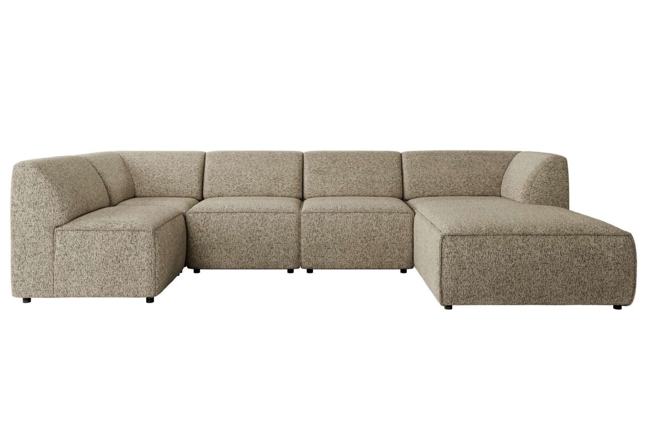 Narożnik MODARO U 6M - strona prawa - ciemnobeżowy, struktura