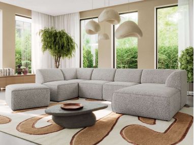 Narożnik MODARO U 6M - strona prawa - jasnoszary, struktura