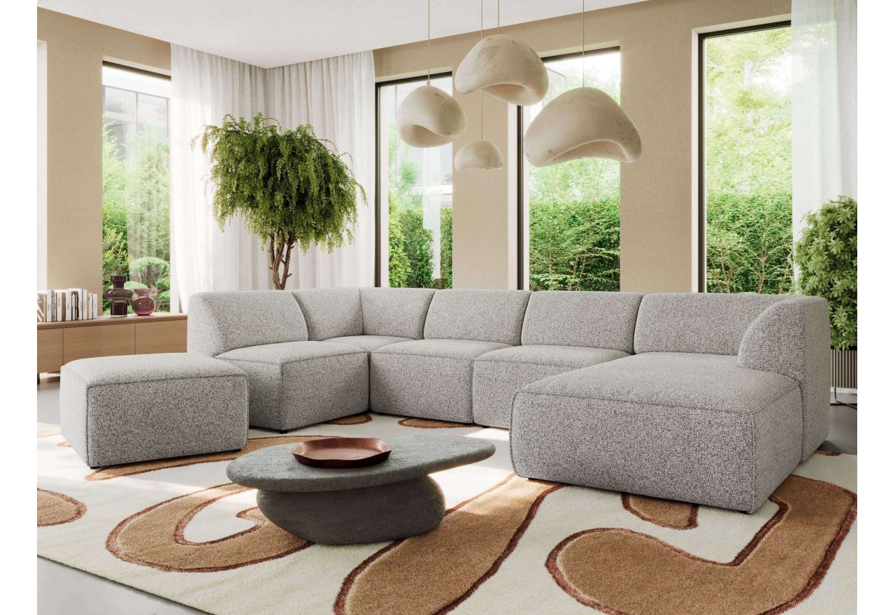 Narożnik MODARO U 6M - strona prawa - jasnoszary, struktura