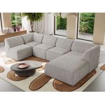 Narożnik MODARO U 6M - strona prawa - jasnoszary, struktura