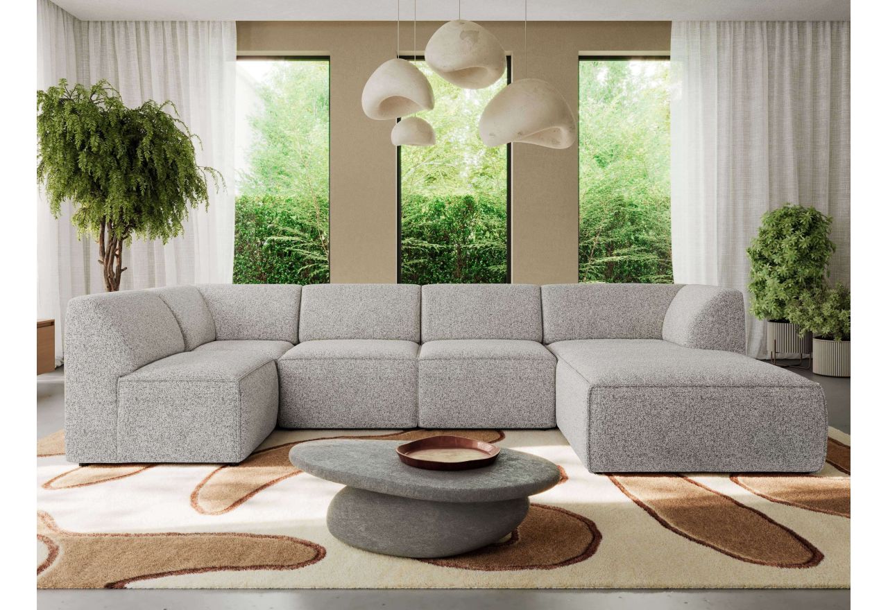 Narożnik MODARO U 6M - strona prawa - jasnoszary, struktura