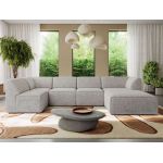 Narożnik MODARO U 6M - strona prawa - jasnoszary, struktura