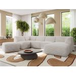 Narożnik MODARO U 6M - strona prawa - beżowy, sztruks