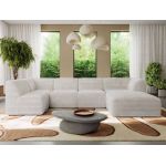 Narożnik MODARO U 6M - strona prawa - beżowy, sztruks