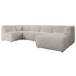 Narożnik MODARO U 6M - strona prawa - beżowy, sztruks