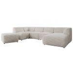 Narożnik MODARO U 6M - strona prawa - beżowy, sztruks