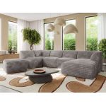 Narożnik MODARO U 6M - strona prawa - jasnobrązowy, sztruks