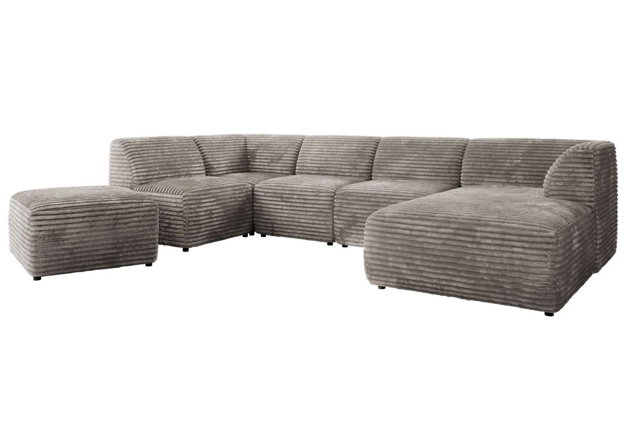 Narożnik MODARO U 6M - strona prawa - jasnobrązowy, sztruks