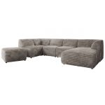 Narożnik MODARO U 6M - strona prawa - jasnobrązowy, sztruks