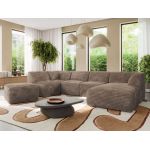 Narożnik MODARO U 6M - strona prawa - brązowy, sztruks