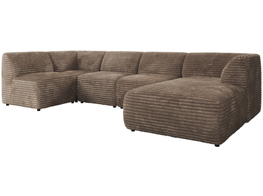 Narożnik MODARO U 6M - strona prawa - brązowy, sztruks