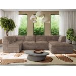 Narożnik MODARO U 6M - strona prawa - brązowy, sztruks