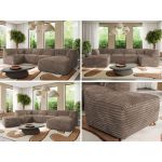 Narożnik MODARO U 6M - strona prawa - brązowy, sztruks