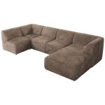 Narożnik MODARO U 6M - strona prawa - brązowy, sztruks