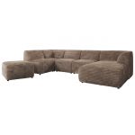 Narożnik MODARO U 6M - strona prawa - brązowy, sztruks